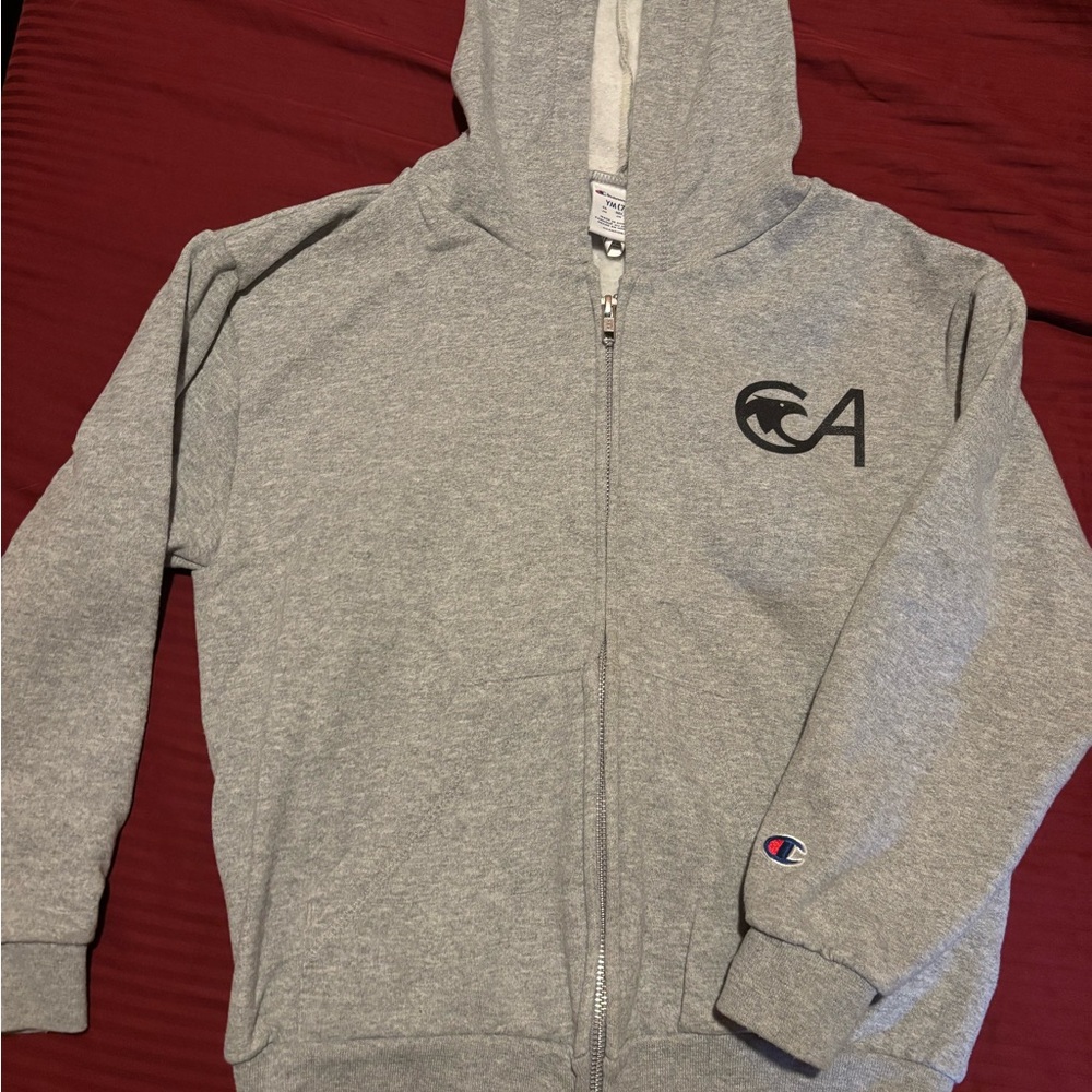 Palisades Tahoe Champion Kids Light Gray Zip-Up Hoodie